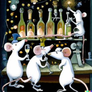 Tipsy mice inventing champagne